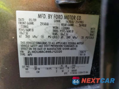 Zdjęcie 13 z 13 samochodu: 2009 LINCOLN MKX VIN:2LMDU88C89BJ12320 - miniatura