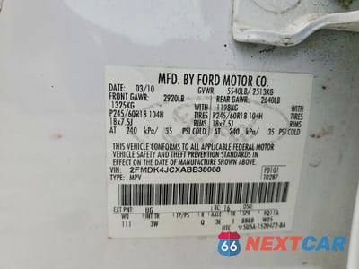 Zdjęcie 13 z 13 samochodu: 2010 FORD EDGE SEL VIN:2FMDK4JCXABB38068 - miniatura