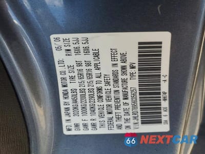 Zdjęcie 13 z 13 samochodu: 2006 HONDA CR-V SE VIN:JHLRD78956C056257 - miniatura