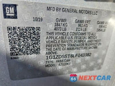 Zdjęcie 12 z 12 samochodu: 2020 CHEVROLET MALIBU LT VIN:1G1ZD5ST8LF043382 - miniatura