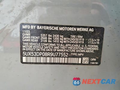 Zdjęcie 13 z 13 samochodu: 2024 BMW X3 XDRIVE30I VIN:5UX53DP08R9U77552 - miniatura