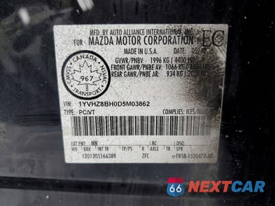 Zdjęcie 13 z 13 samochodu: 2013 MAZDA 6 SPORT VIN:1YVHZ8BH0D5M03862 - miniatura