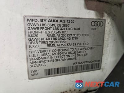 Zdjęcie 13 z 13 samochodu: 2021 AUDI Q7 PREMIUM VIN:WA1AXAF77MD025738 - miniatura