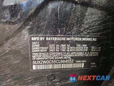 Zdjęcie 13 z 13 samochodu: 2012 BMW X5 XDRIVE35D VIN:5UXZW0C55CL664552 - miniatura