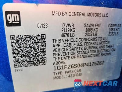 Zdjęcie 14 z 14 samochodu: 2023 CHEVROLET BOLT EUV PREMIER VIN:1G1FZ6S04P4175282 - miniatura