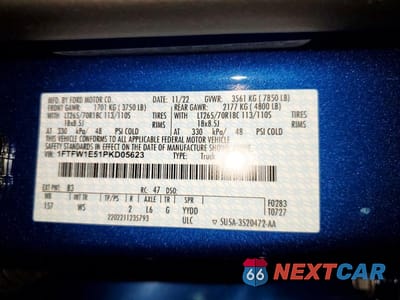 Zdjęcie 12 z 12 samochodu: 2023 FORD F150 SUPERCREW VIN:1FTFW1E51PKD05623 - miniatura