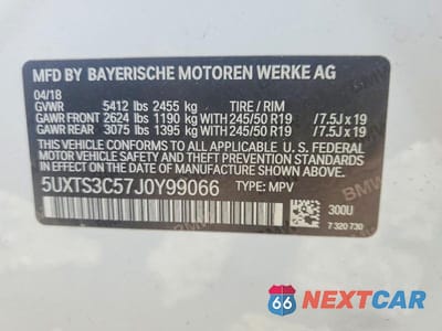 Zdjęcie 13 z 13 samochodu: 2018 BMW X3 XDRIVEM40I VIN:5UXTS3C57J0Y99066 - miniatura
