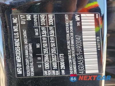 Zdjęcie 12 z 12 samochodu: 2017 MERCEDES-BENZ GLE 350 VIN:4JGDA5JB7HA903047 - miniatura