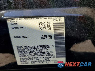 Zdjęcie 12 z 12 samochodu: 2016 NISSAN ALTIMA 2.5 S VIN:1N4AL3AP3GC235600 - miniatura
