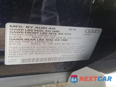 Zdjęcie 13 z 13 samochodu: 2019 AUDI Q5 PREMIUM VIN:WA1ANAFY8K2063597 - miniatura