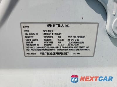 Zdjęcie 13 z 13 samochodu: 2022 TESLA MODEL Y VIN:7SAYGDEF2NF502457 - miniatura