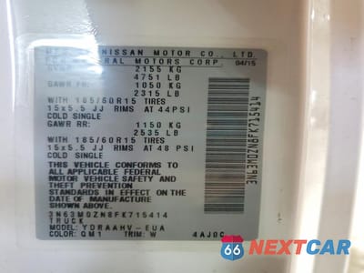 Zdjęcie 13 z 13 samochodu: 2015 CHEVROLET CITY EXPRESS LT DELIVERY VAN VIN:3N63M0ZN8FK715414 - miniatura