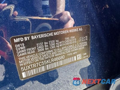 Zdjęcie 10 z 10 samochodu: 2019 BMW X3 SDRIVE30I VIN:5UXTR7C55KLR46680 - miniatura