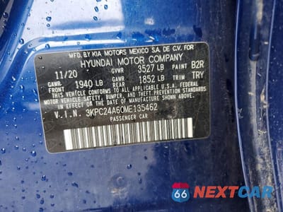 Zdjęcie 12 z 12 samochodu: 2021 HYUNDAI ACCENT SE VIN:3KPC24A60ME135462 - miniatura