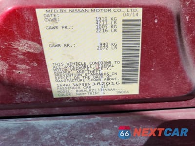 Zdjęcie 12 z 12 samochodu: 2014 NISSAN ALTIMA 2.5 VIN:1N4AL3AP3EN382016 - miniatura