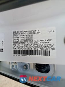 Zdjęcie 12 z 12 samochodu: 2025 HONDA ACCORD VIN:1HGCY2F68SA086525 - miniatura