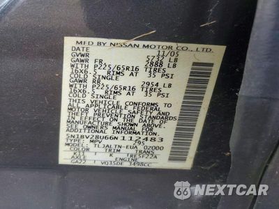 Zdjęcie 13 z 13 samochodu: 2006 NISSAN QUEST 3.5 VIN:5N1BV28U66N112483 - miniatura