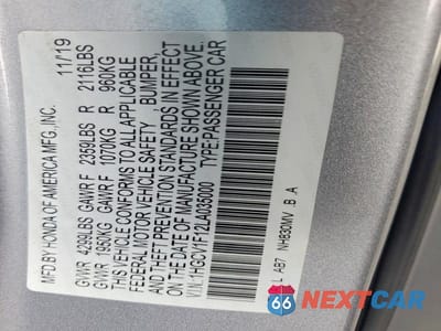 Zdjęcie 13 z 13 samochodu: 2020 HONDA ACCORD LX VIN:1HGCV1F12LA035000 - miniatura