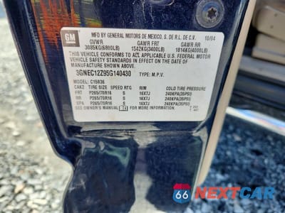 Zdjęcie 12 z 12 samochodu: 2005 CHEVROLET AVALANCHE C1500 VIN:3GNEC12Z95G140430 - miniatura