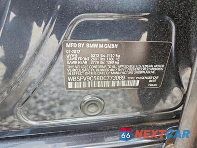 Zdjęcie 12 z 12 samochodu: 2013 BMW M5 VIN:WBSFV9C58DC773089 - miniatura