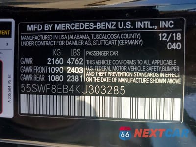 Zdjęcie 13 z 13 samochodu: 2019 MERCEDES-BENZ C 300 4MATIC VIN:55SWF8EB4KU303285 - miniatura