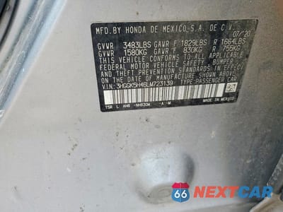 Zdjęcie 12 z 12 samochodu: 2020 HONDA FIT LX VIN:3HGGK5H46LM723139 - miniatura