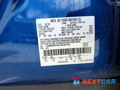 Zdjęcie 13 z 13 samochodu: 2020 FORD EXPLORER LIMITED VIN:1FMSK8FH5LGC04735 - miniatura