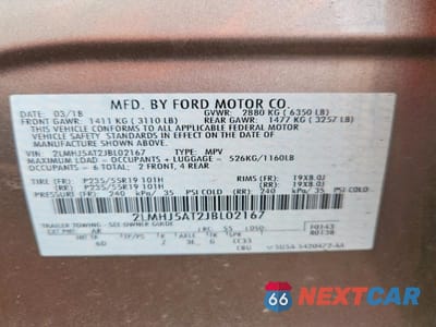 Zdjęcie 13 z 13 samochodu: 2018 LINCOLN MKT VIN:2LMHJ5AT2JBL02167 - miniatura