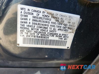 Zdjęcie 14 z 14 samochodu: 2004 HONDA PILOT EXL VIN:2HKYF18764H609224 - miniatura