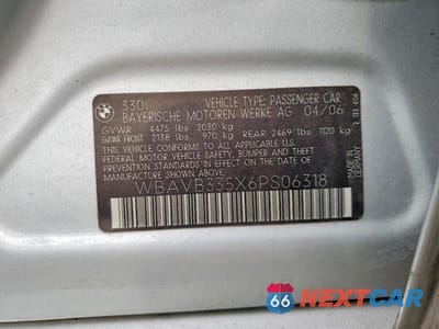 Zdjęcie 12 z 12 samochodu: 2006 BMW 330 I VIN:WBAVB335X6PS06318 - miniatura