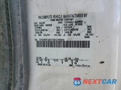 Zdjęcie 12 z 12 samochodu: 2002 FORD F350 SUPER DUTY VIN:1FDWF36F72EC89806 - miniatura