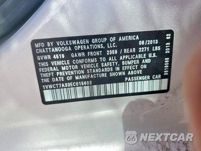 Zdjęcie 12 z 12 samochodu: 2014 VOLKSWAGEN PASSAT VIN:1VWCT7A33EC015603 - miniatura