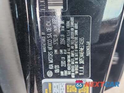 Zdjęcie 13 z 13 samochodu: 2021 KIA FORTE FE VIN:3KPF24AD7ME274595 - miniatura