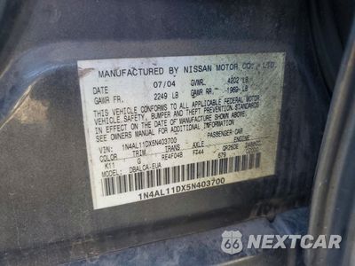 Zdjęcie 12 z 13 samochodu: 2005 NISSAN ALTIMA 2.5 VIN:1N4AL11DX5N403700 - miniatura