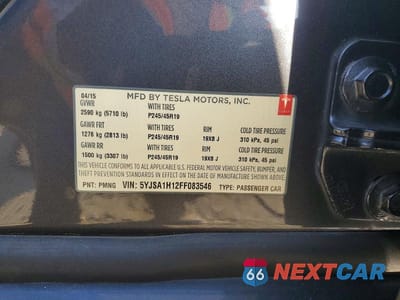 Zdjęcie 13 z 13 samochodu: 2015 TESLA MODEL S 85 VIN:5YJSA1H12FF083546 - miniatura