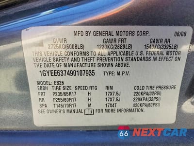 Zdjęcie 13 z 13 samochodu: 2009 CADILLAC SRX VIN:1GYEE637490107935 - miniatura