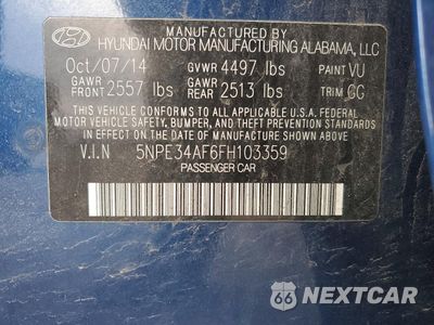 Zdjęcie 13 z 13 samochodu: 2015 HYUNDAI SONATA SPORT VIN:5NPE34AF6FH103359 - miniatura