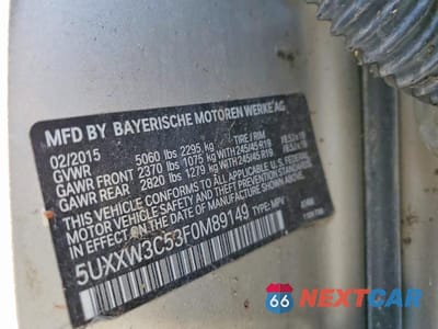 Zdjęcie 12 z 12 samochodu: 2015 BMW X4 XDRIVE28I VIN:5UXXW3C53F0M89149 - miniatura