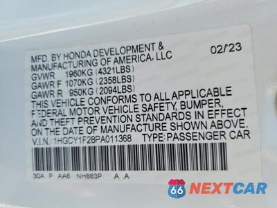Zdjęcie 12 z 12 samochodu: 2023 HONDA ACCORD LX VIN:1HGCY1F28PA011368 - miniatura