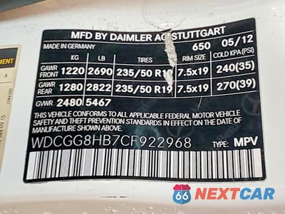 Zdjęcie 13 z 13 samochodu: 2012 MERCEDES-BENZ GLK 350 4MATIC VIN:WDCGG8HB7CF922968 - miniatura