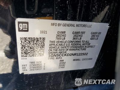 Zdjęcie 13 z 13 samochodu: 2022 CHEV SUBURBAN C VIN:1GNSCCKD2NR122502 - miniatura