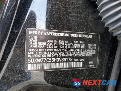 Zdjęcie 13 z 13 samochodu: 2017 BMW X3 SDRIVE28I VIN:5UXWZ7C56H0V86178 - miniatura