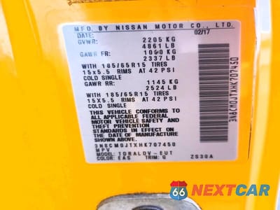 Zdjęcie 13 z 13 samochodu: 2017 NISSAN NV200 TAXI VIN:3N8CM0JTXHK707450 - miniatura