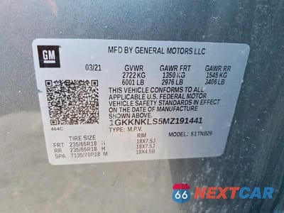 Zdjęcie 13 z 13 samochodu: 2021 GMC ACADIA SLE VIN:1GKKNKLS5MZ191441 - miniatura