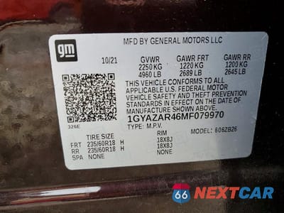 Zdjęcie 12 z 12 samochodu: 2021 CADILLAC XT4 LUXURY VIN:1GYAZAR46MF079970 - miniatura