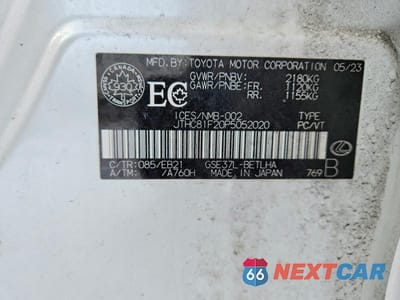 Zdjęcie 12 z 12 samochodu: 2023 LEXUS IS 300 VIN:JTHC81F20P5052020 - miniatura
