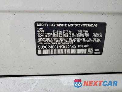 Zdjęcie 13 z 13 samochodu: 2022 BMW X5 SDRIVE 40I VIN:5UXCR4C01N9K42349 - miniatura