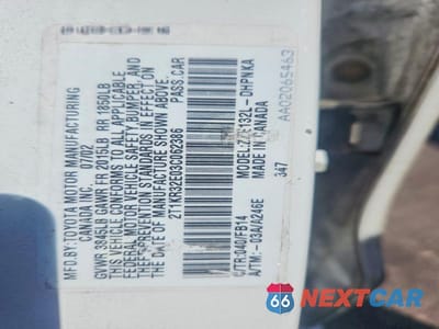 Zdjęcie 12 z 12 samochodu: 2003 TOYOTA MATRIX XR VIN:2T1KR32E03C062386 - miniatura
