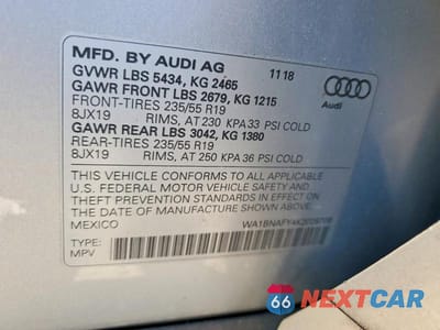 Zdjęcie 13 z 13 samochodu: 2019 AUDI Q5 PREMIUM PLUS VIN:WA1BNAFY4K2028706 - miniatura