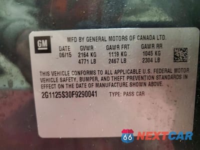 Zdjęcie 12 z 12 samochodu: 2015 CHEVROLET IMPALA LT VIN:2G1125S30F9290041 - miniatura